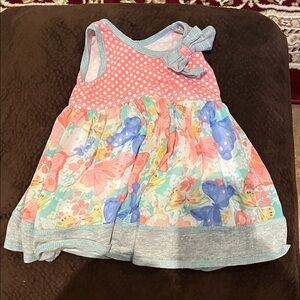 Bonnie Baby Pink Polka Dot Dress with Mint Trim